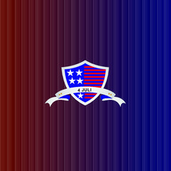 shield with ribbon america