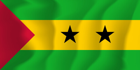 Sao Tome and Principe national flag soft waving background illustration