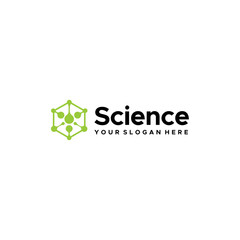 minimalist Science moleculer hexagon logo design
