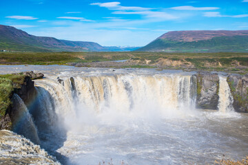 the Godafoss waterfall in north Iceland