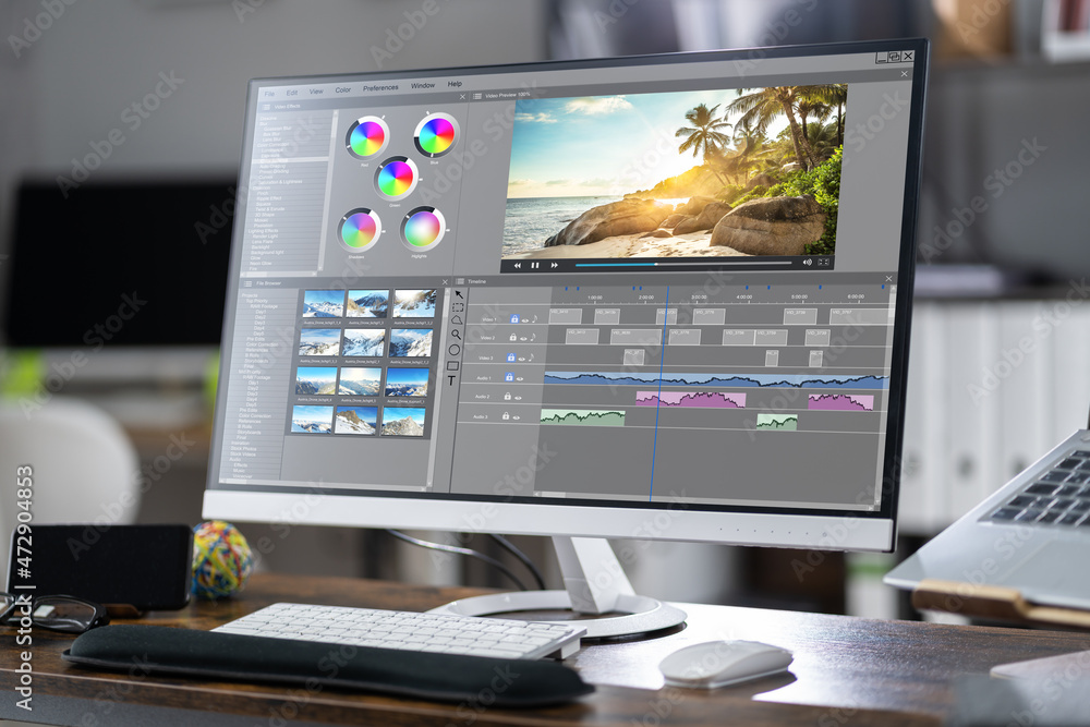 Aufkleber video editor computer software