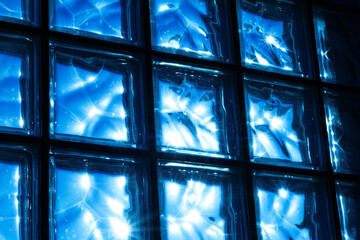 blue glass wall