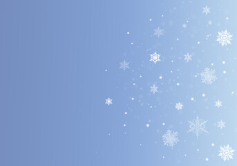 Fototapeta premium Snow background. Blue Christmas snowfall with defocused flakes. Winter concept with falling snow. Holiday texture and white snowflakes.
