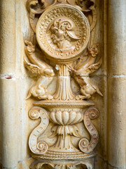 Church door carving details of the Convento de Cristo, Tomar