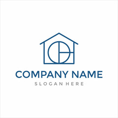 Fototapeta premium real estate house market agency logo design vector.