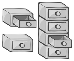 Obraz premium Drawer Stack Design Element Set