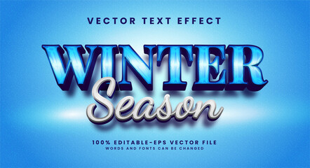 Winter season 3D text effect. Editable text style effect suitable for winter needs.