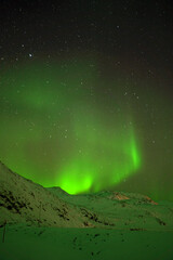 aurora borealis in the mountains