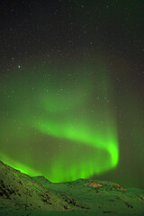 aurora borealis in the mountains