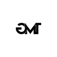 gmt letter initial monogram logo design
