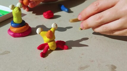 Rainbow modeling clay piece for children play and creativity