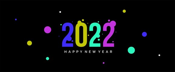 2022 new year celebration background vector design with colorful and round shapes teks color
