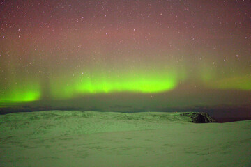 colourful northern lights in north Norway