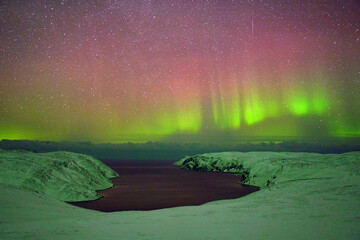 colourful northern lights in north Norway