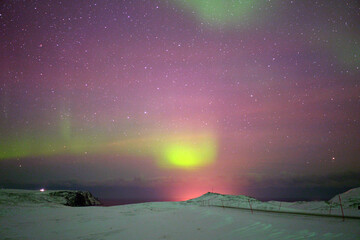 aurora borealis over the sea in Norway