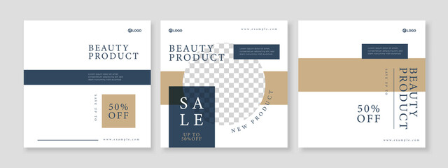 skincare beauty promotion banner social media pack template premium