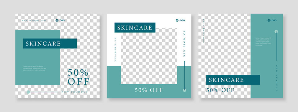 skincare beauty promotion banner social media pack template premium