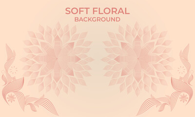 soft color line floral ornament shape background