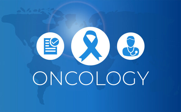 Oncology Banner Illustration with World Map