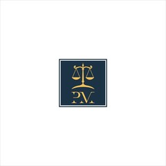 letter p m logo vector template law