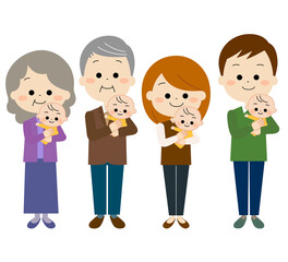 赤ちゃんを抱っこしているひと