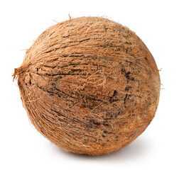 Coconut isolated on white background, Fresh Coconut on White Background With clipping path,.