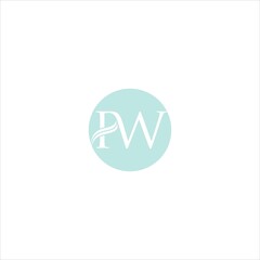 letter p w logo vector template water