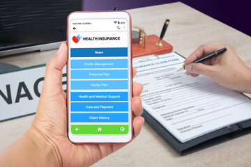 Mobile health insurance apps and traditional hand-filling forms