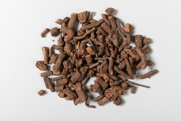 top view her QianCao or Radix Rubiae or India Madder Root