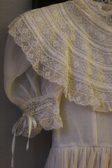 Closeup of vintage lace dress