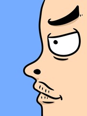 cute face man cartoon background