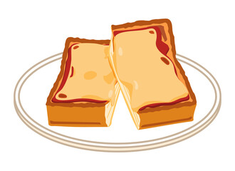 半分にカットしたチーズのみのピザトースト