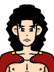 cute man cartoon on white background