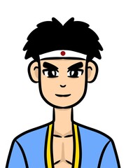 cute man cartoon on white background