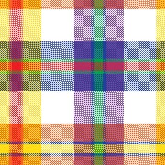 Rainbow Plaid Tartan Checkered Seamless Pattern