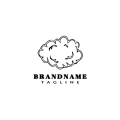 dust cloud cartoon design logo icon black isolated vector illustration
