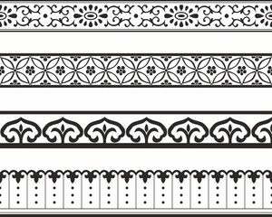 Vector monochrome seamless Chinese national ornament. Border, frame, decoration, asian peoples.
