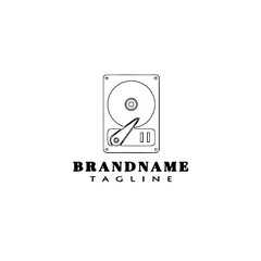 hard drive logo icon design template black isolated vector