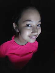 A Wearing Pink Isolated On Black