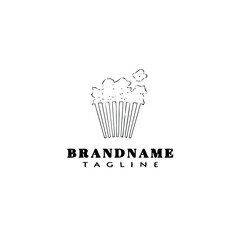 popcorn logo cartoon icon design template black isolated unique