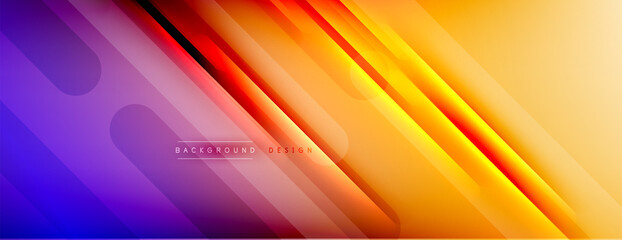 Abstract background - lines composition created with lights and shadows. Technology or business digital template. Trendy simple fluid color gradient abstract background with dynamic