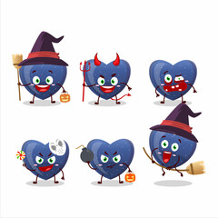 Halloween expression emoticons with cartoon character of blue love gummy candy