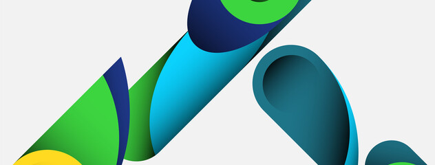 Abstract background. Minimal geometric circles and round style shapes with deep shadow effects. Trendy technology business template for wallpaper banner or background