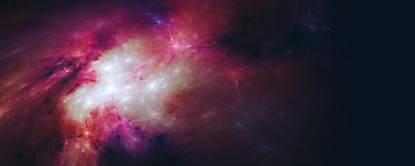 Abstract red white galaxy background with star dust particles