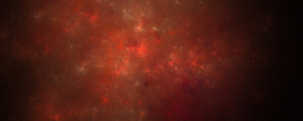 Red space cloud background with star dust particles