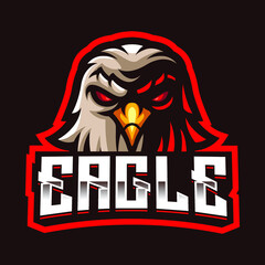 Brown Eagle Head Mascot Gaming Logo Template