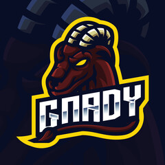 Goat Mascot Gaming Logo Template 