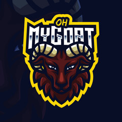 Brown Goat Mascot Gaming Logo Template