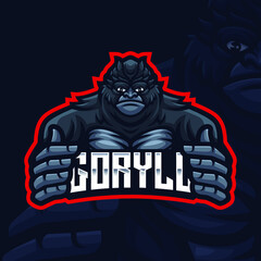  Gorilla Mascot Gaming Logo Template 