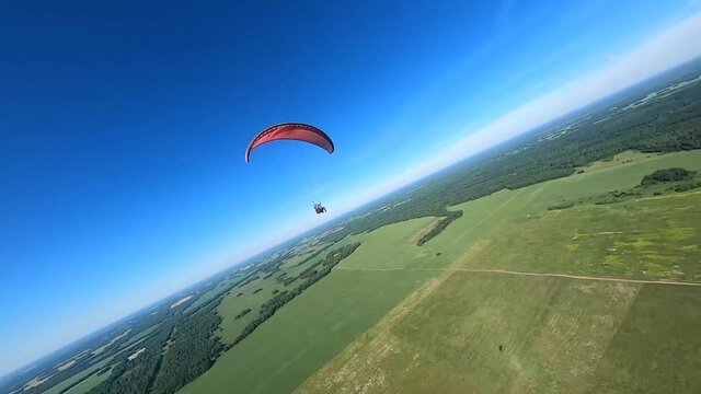 paragliding in the sky